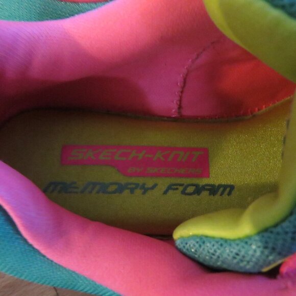 SKECHERS Flex Appeal Memory Foam Cosmic Pink Green Athletic Sneakers Shoes US 5 - Picture 10 of 13